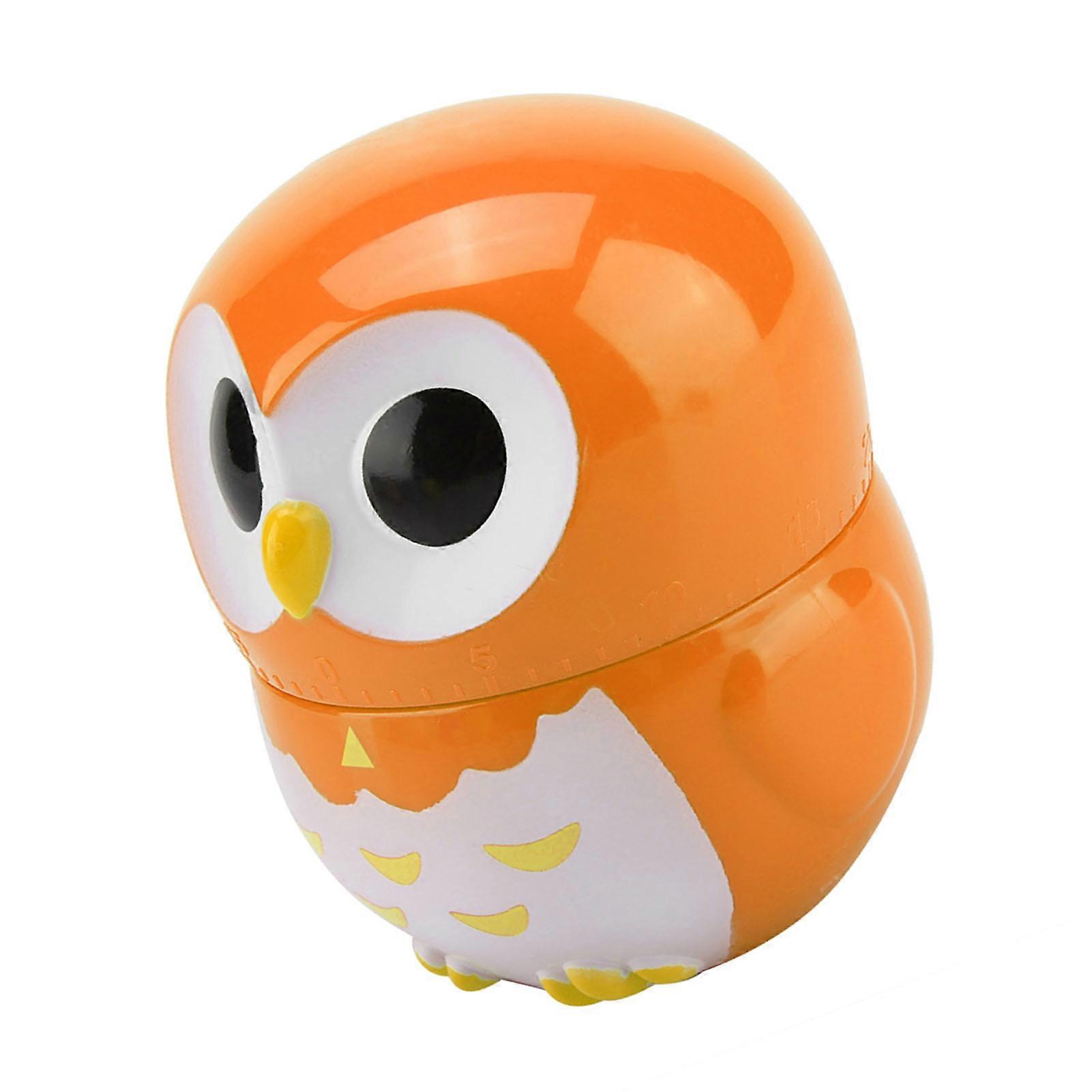 Cute Owl Shape Mechanical Kitchen Timer 6.5x8cm Orange