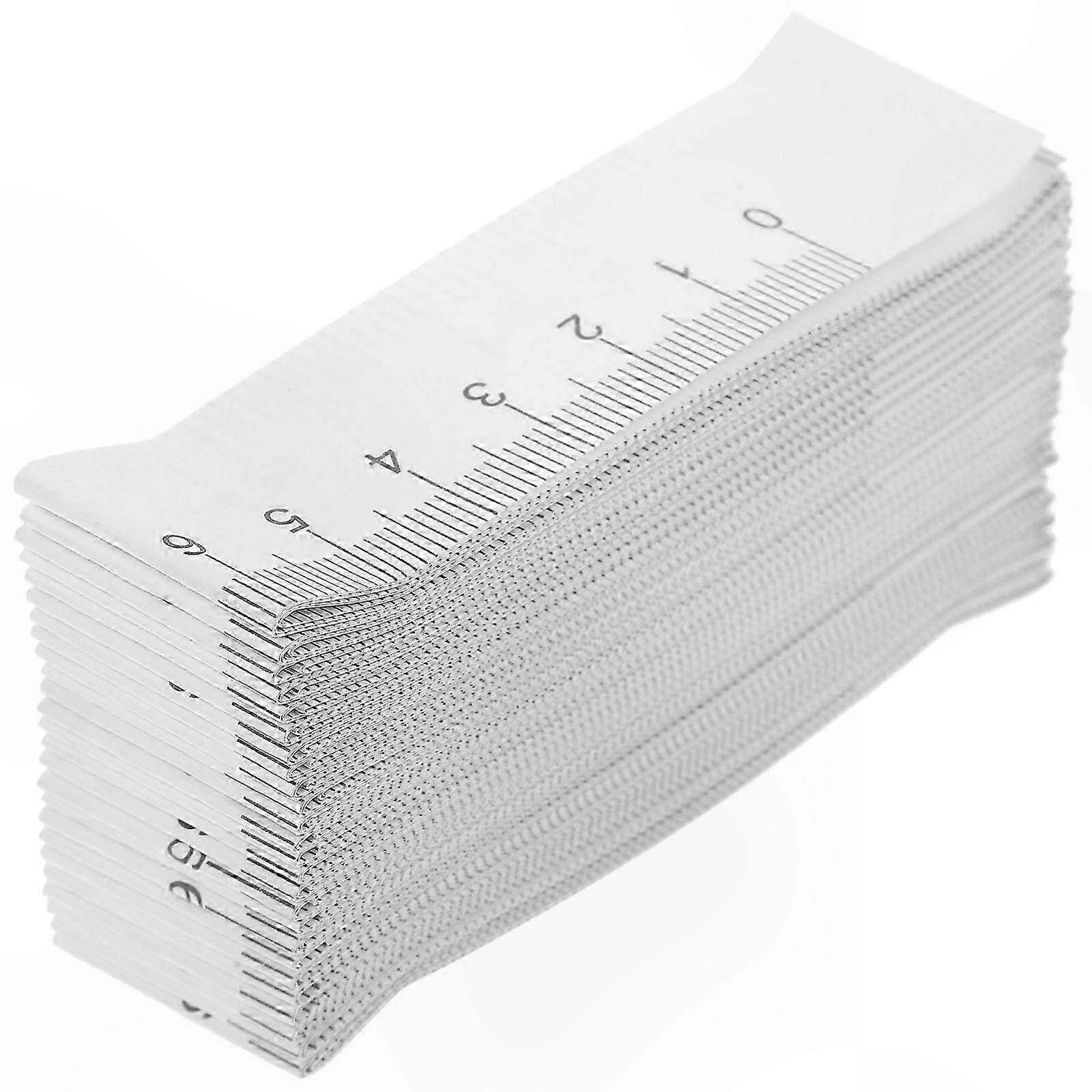 100 Count Disposable Dual-Sided Paper Wound Measurement Rulers with Tape Measure Functionality