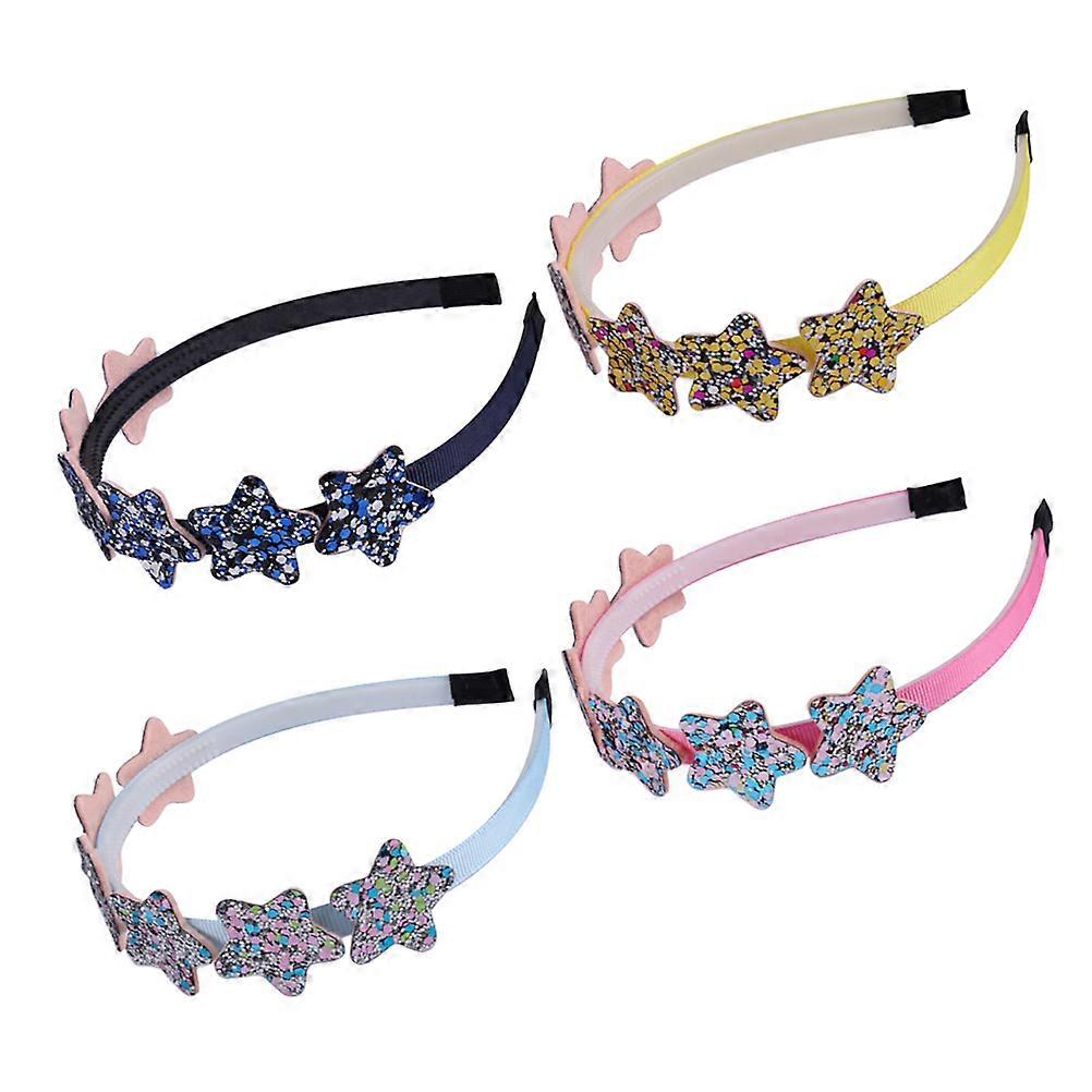 Headband for Decoration 4Pcs Glitter Star Sequin Hair Hoops Assorted Colors