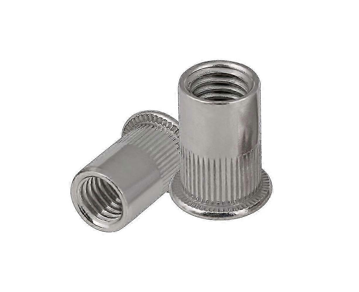 M8 Rivet Nuts 304 Stainless Steel 60pcs, Metric Nutserts Kit with Flange Blind Head, Threaded Rivetnut Insert Tool for Flat Set Sunk Rivets