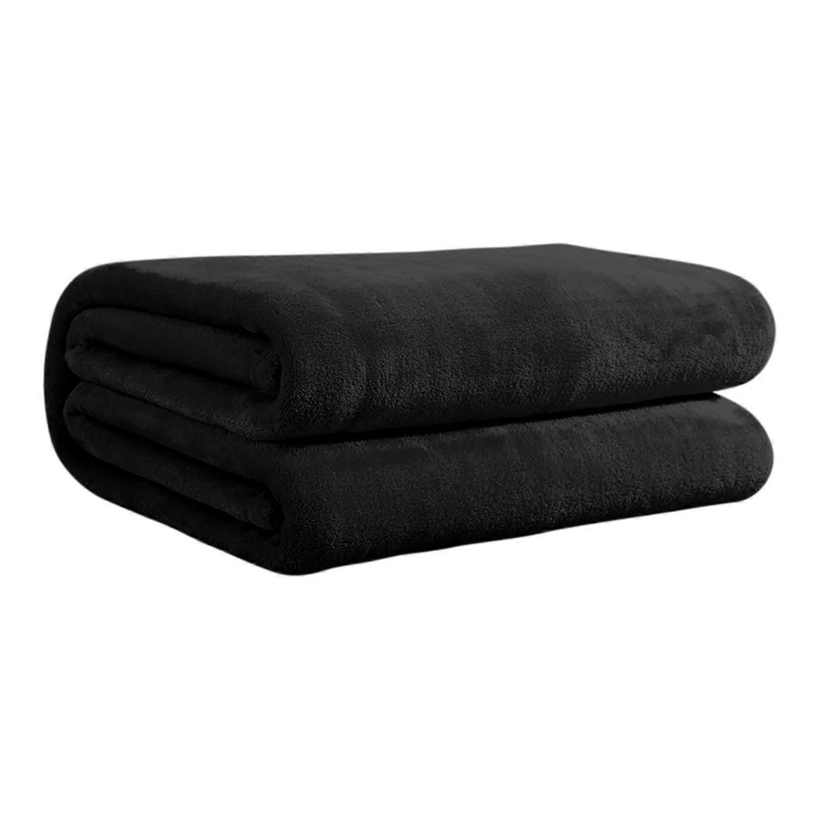 Solid Color Flannel Blanket Summer Conditioning Blanket Office Nap Blanket -layer Double-sided Flannel Blanket All Season Thin Blanket