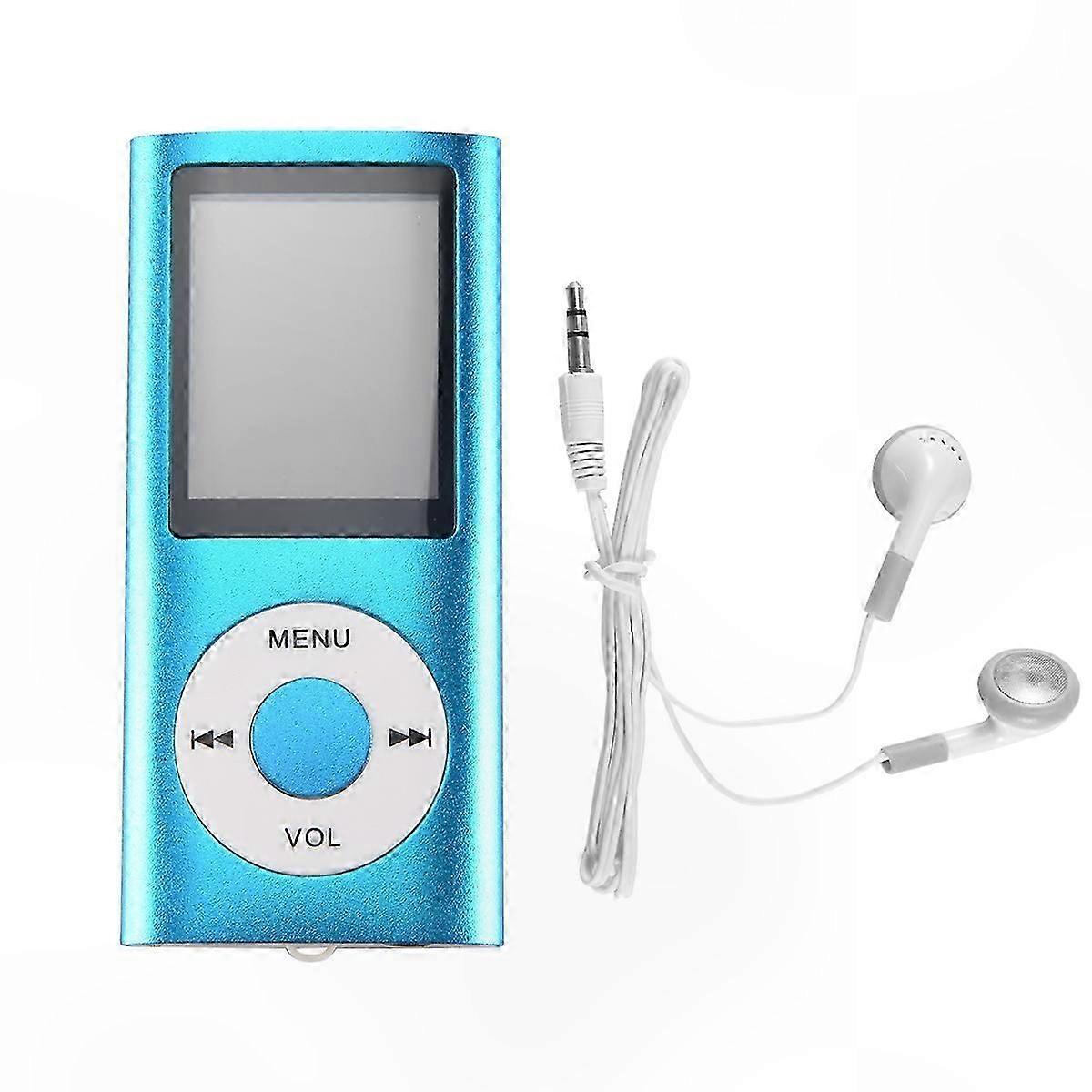 Bluetooth 5.0 MP3 Player with 32GB TF Card, Wireless Music Player (Blue)