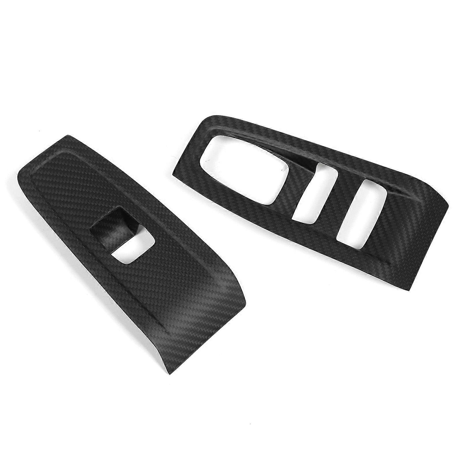2 Pcs Window Control Panel Cover Dry Carbon Fiber Glass Lift Button Decoration Frame Sticker for GR86 2022+ Matte