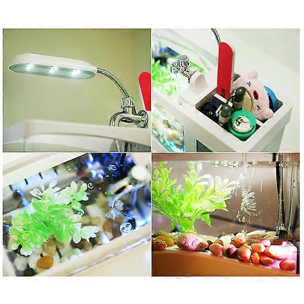 Multifunctional USB LCD Fish Tank LED Light Lamp with Pen Holder 2Pcs