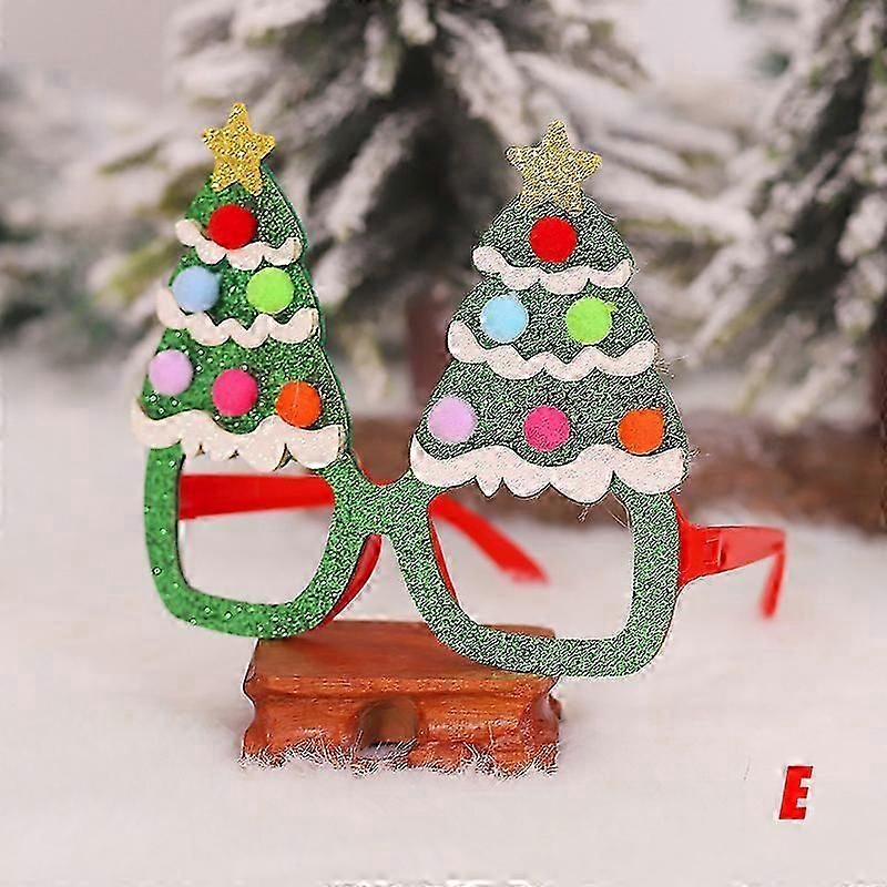 Christmas Glasses Santa Snowman Glitter Eyeglasses Christmas Decorations for Christmas Holiday Party Favor Supplies