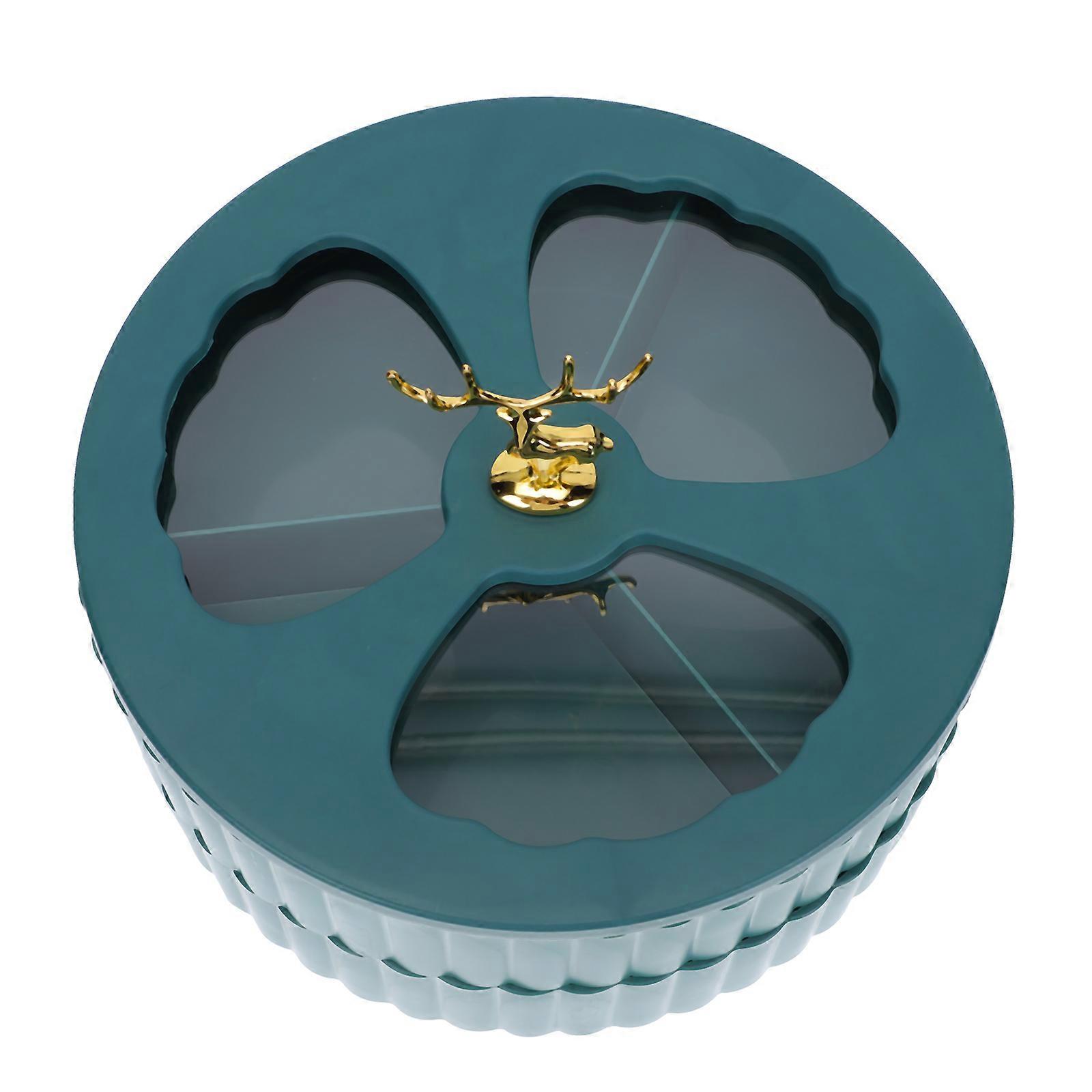 Dry Fruit Organizer Multi-Layer Dessert Plate Family Gathering Green Metal Pp Snack Classification 1Pcs