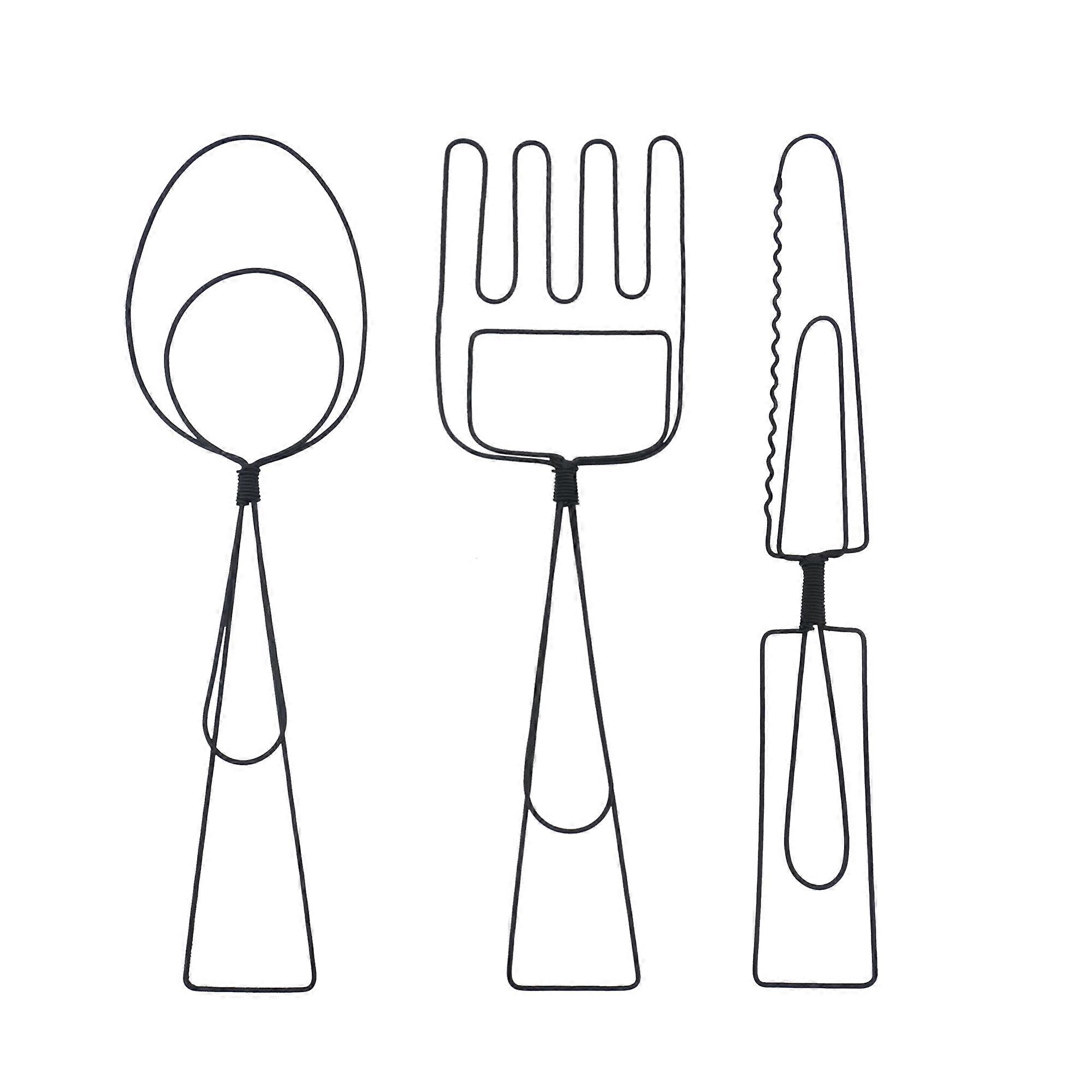 Metallkunst Besteck als 3er Set klein