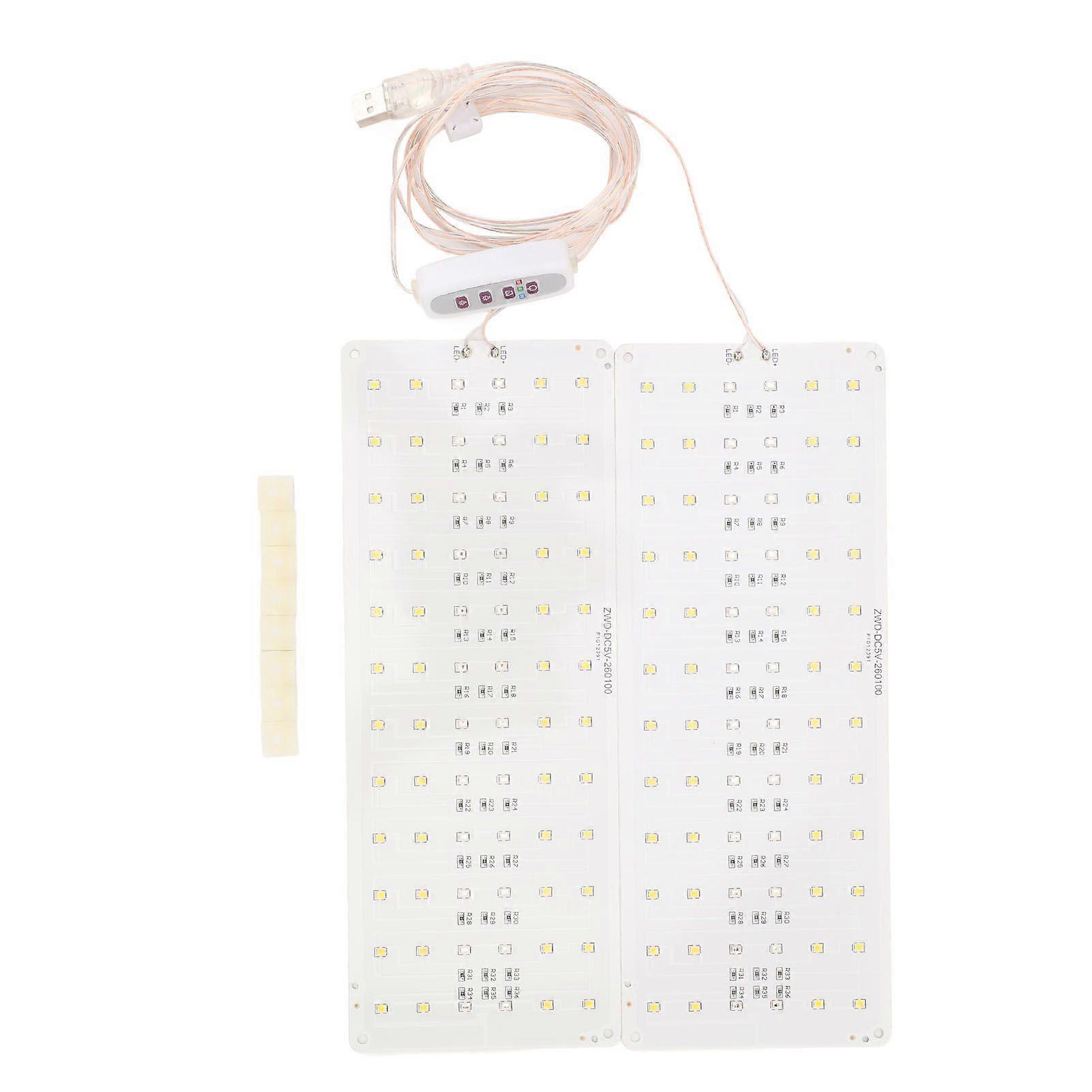 LED Grow Light Panel 5 Brightnesses Dimmable Ultra Thin Under Cabinet Plant Growing Light for Germination Flowering Fruiting
