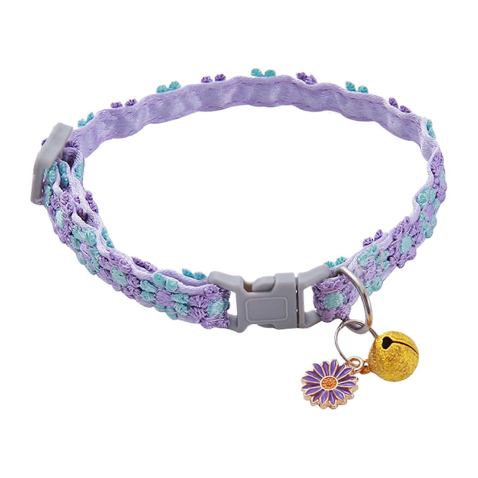 Cat Collar - Adjustable Kitten Collar with Removable Bell for Medium and Large Dogs and Puppies - Durable Pet Charm Pendant