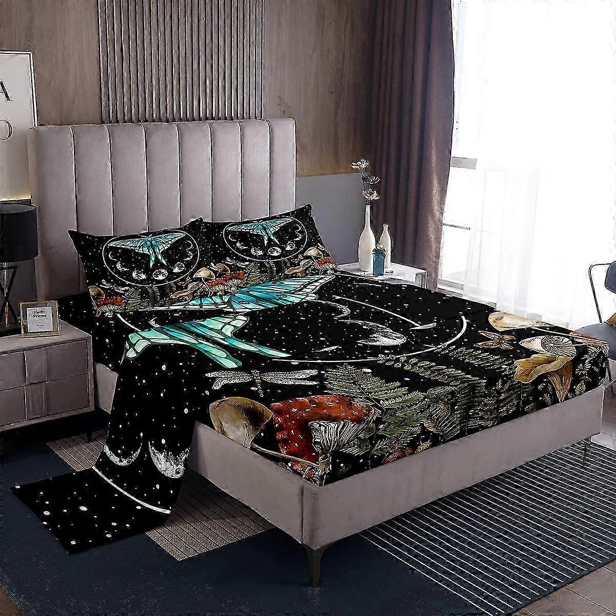 Erosebridal blue butterfly sheets team twin, yusufçuk mushroom bed sheets moon stage 2025