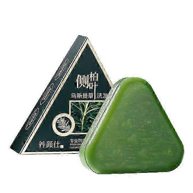 Nature Triangle Shampoo Bar, Nature Seven Green Soap Shampoo, Usman Grass Shampoo Bar, Scalp Care, Calming & Strengthens Hair, for All Hair Types