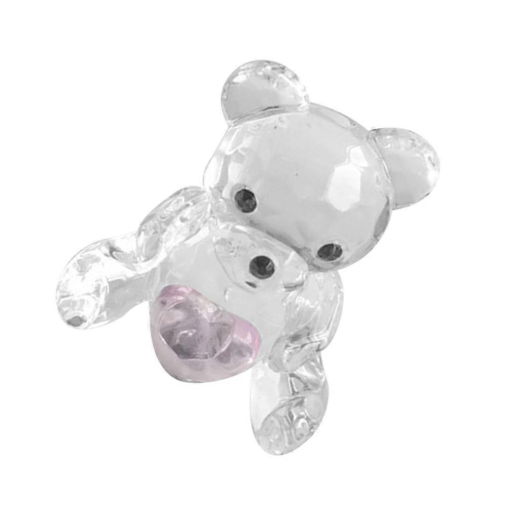 Crystal Bear Desktop Ornament for Decoration 2Pcs Elegant Adornment