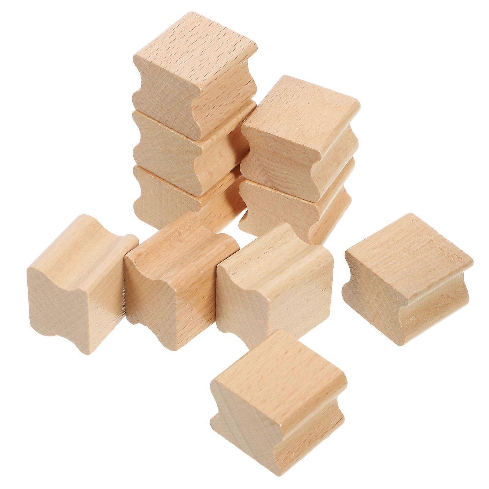 DIY Decoration Blank Wood Stamp Block Square Carving Printing Scrapbook Accessories Children Artists Craft Enthusiasts 10Pack