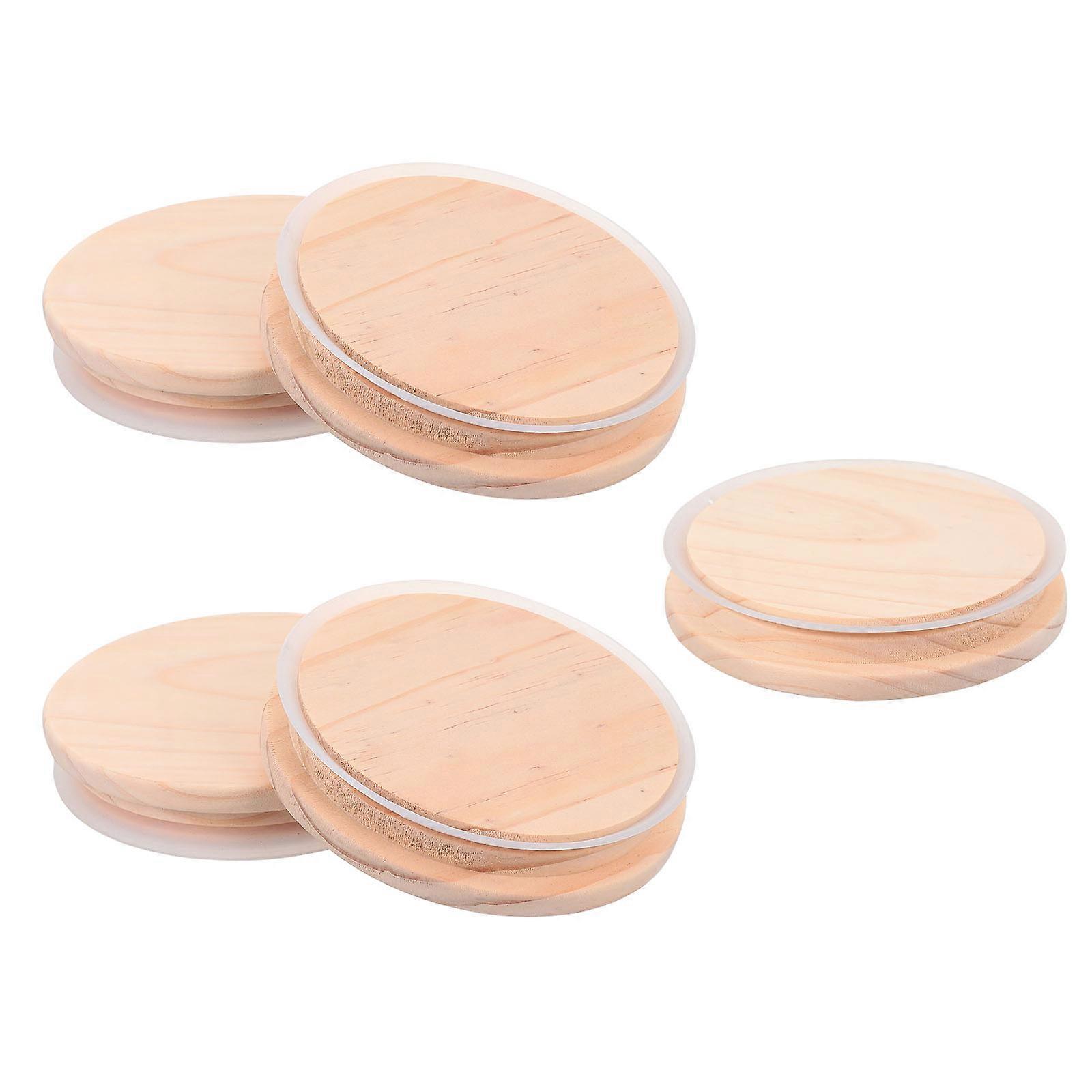 Simple Design Wooden Lid Sealed Lid For Household Users 5Set