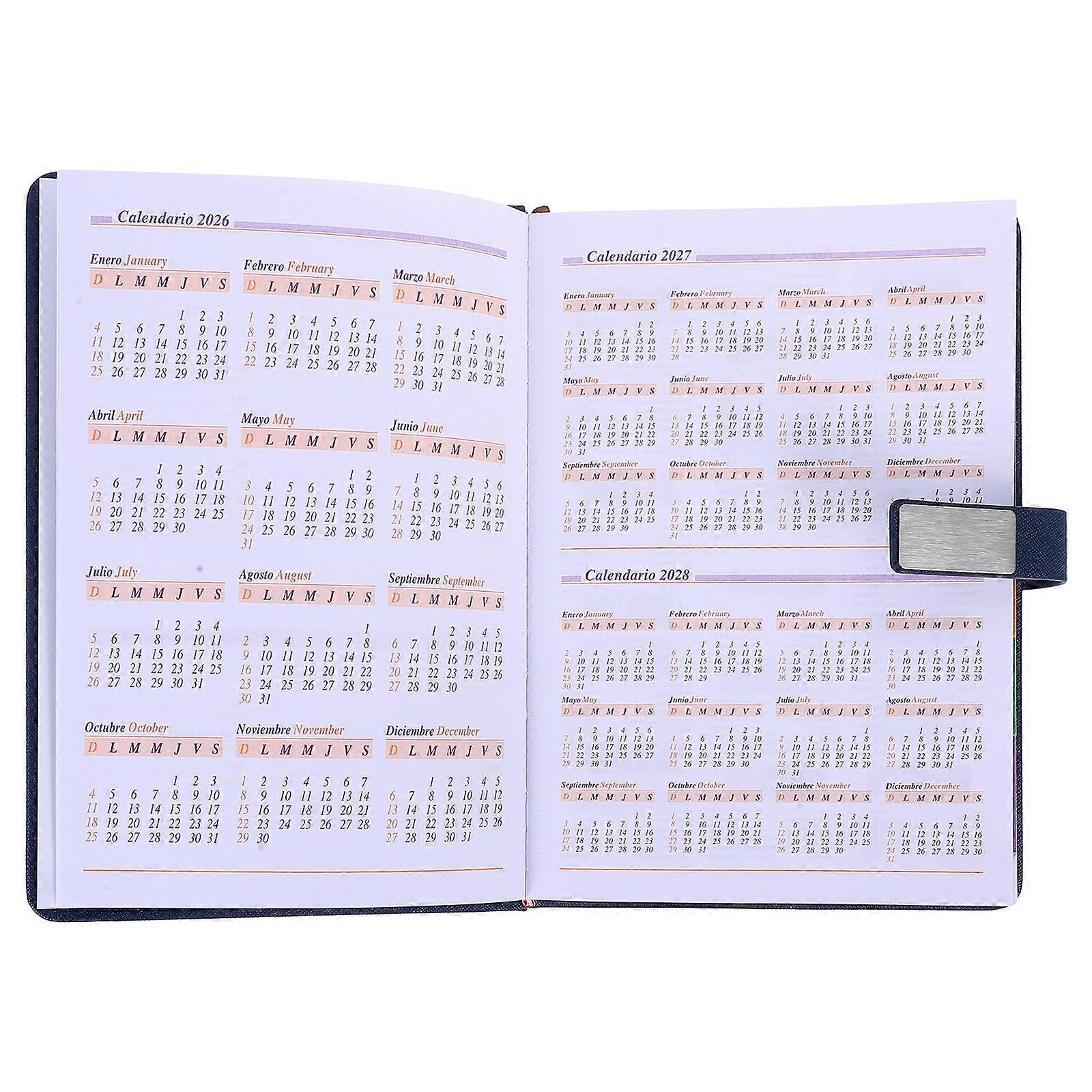 Life Planner Daily Planner Notebook for Writing Use 3Pcs Dark Blue Cover