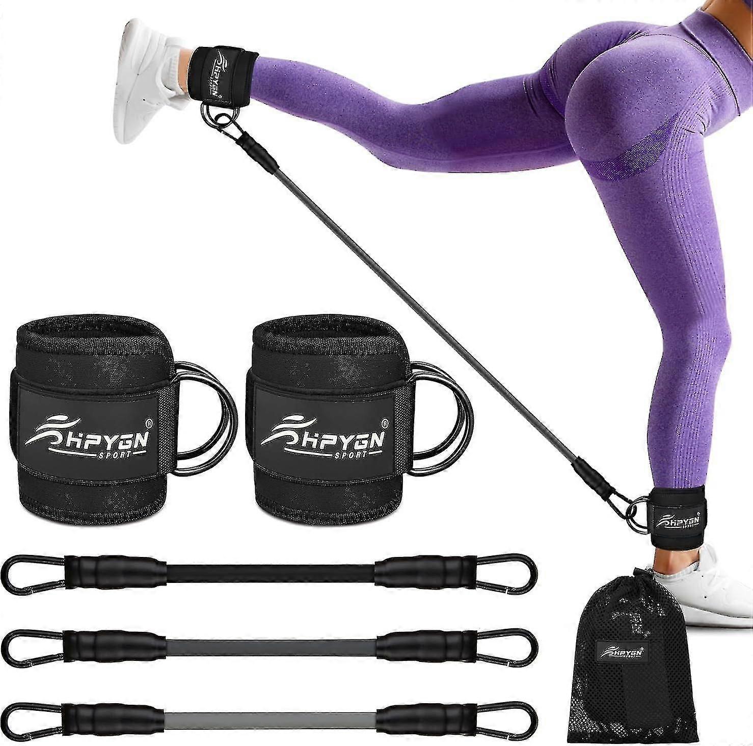 Faixas de resistência para tornozelos para treino de pernas e glúteos com manguitos, equipamento de exercícios
