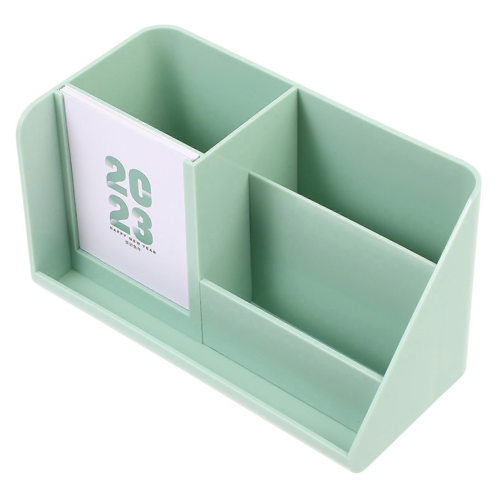 Notepad Storage Box Desk Calendar Organizer Home Use Students Schedule Recording Green 1Pack