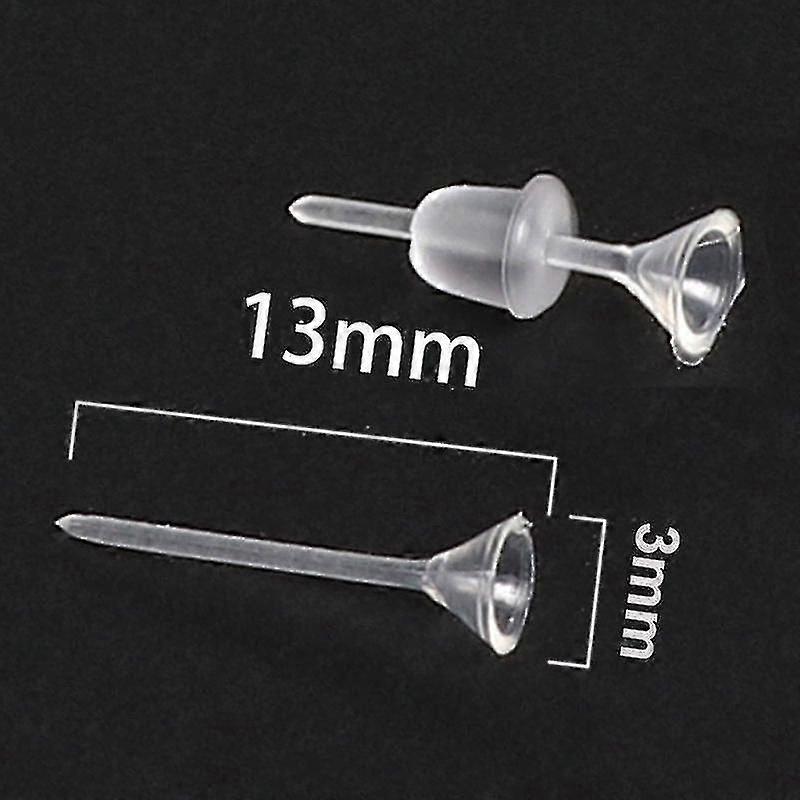 100 Clear Earrings Includes Clear Ear Pins Ear Safety Backs