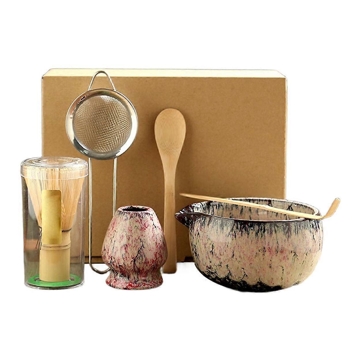 6Pieces Japanese Matcha Tea Set for Tea Lovers Pink