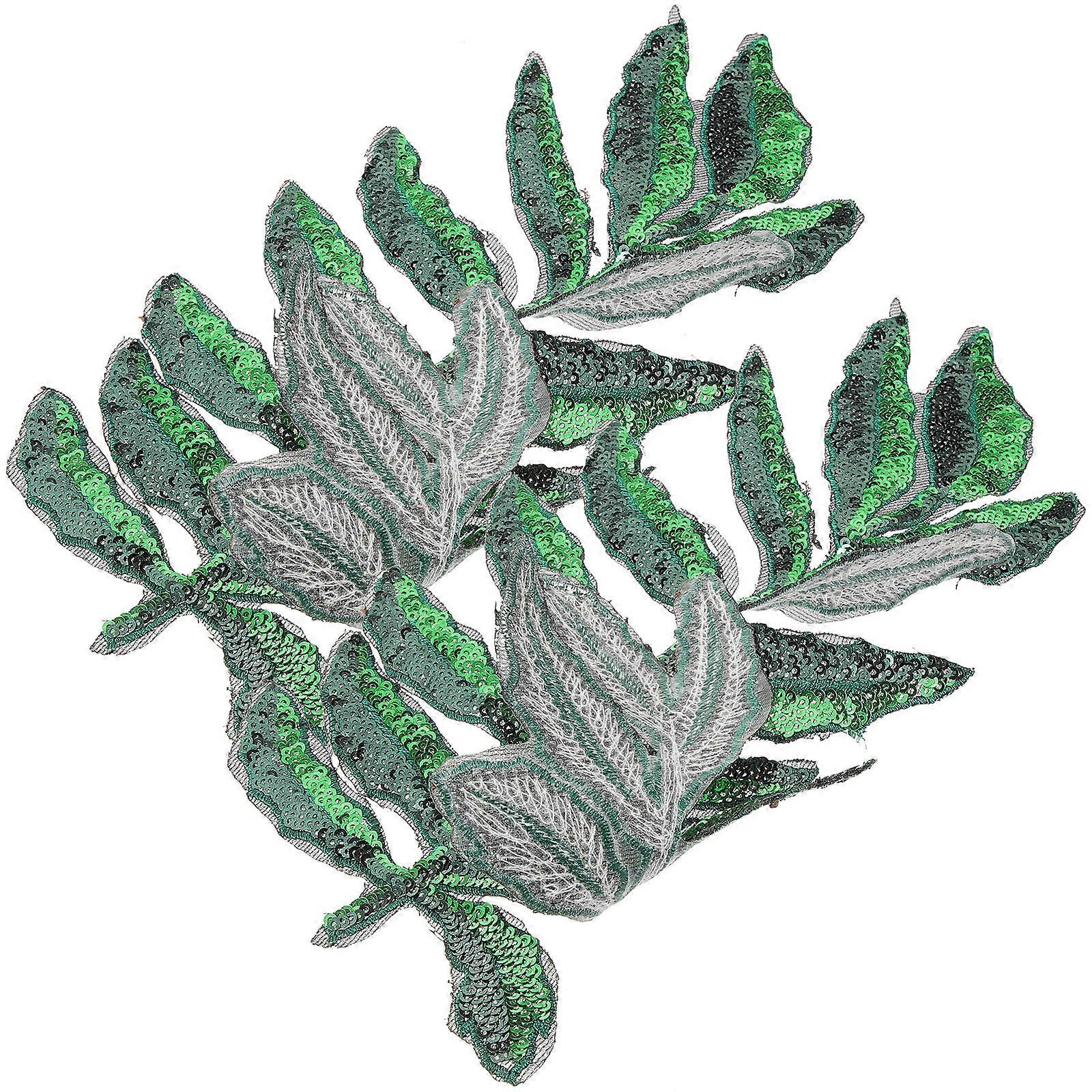Cloth Patches 2Pcs Leaf Embroidery Appliques for Diy and Decoration in Assorted Color
