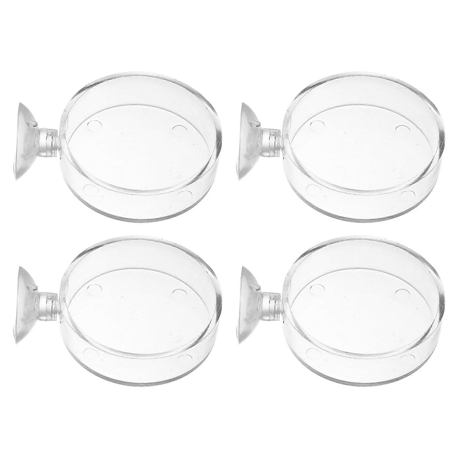 Plateforme d'alimentation pour réservoir, usage domestique, facile à nettoyer, circulaire en acrylique, 2,55 x 2,55 pouces, 4 pièces