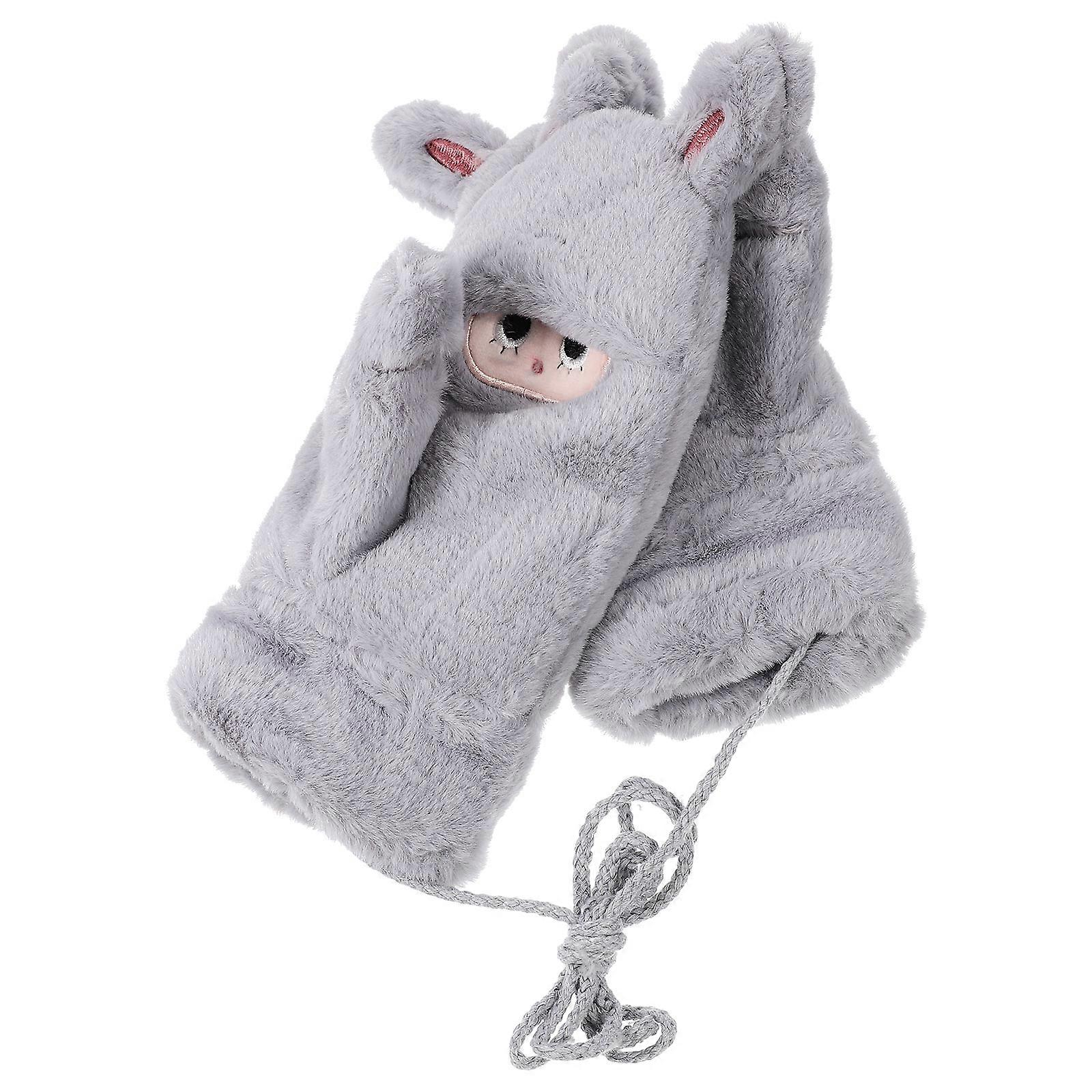 Windproof Gloves Plush Winter Mittens Women for Protective Use 4Pairs