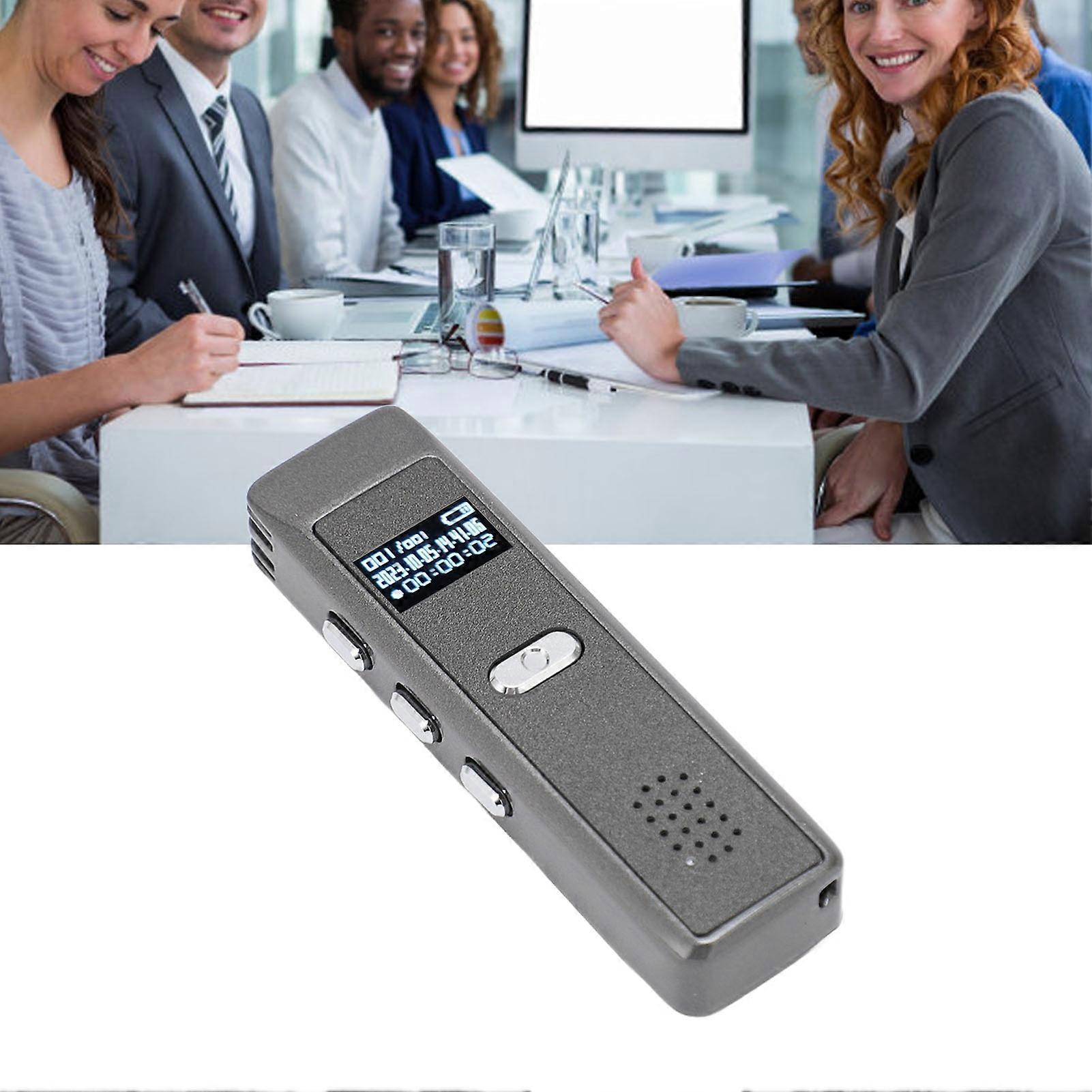 Digital Voice Recorder 8GB Gray AI Noise Reduction Voice Activated