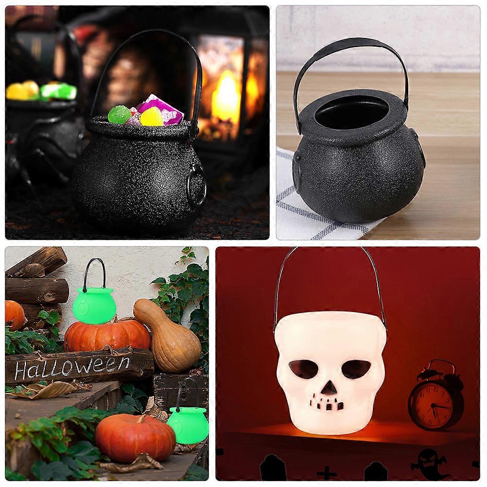Cauldron Candy Bucket For Halloween Parties Storage Function Green 12Pcs