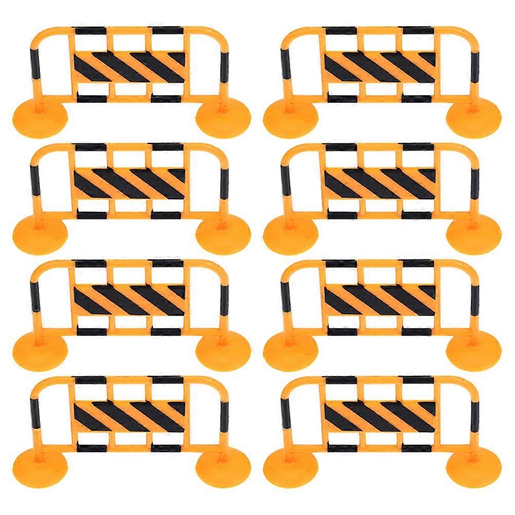 Miniature Roadblocks Fence Model for Traffic Scene 32Pcs Orange Resin