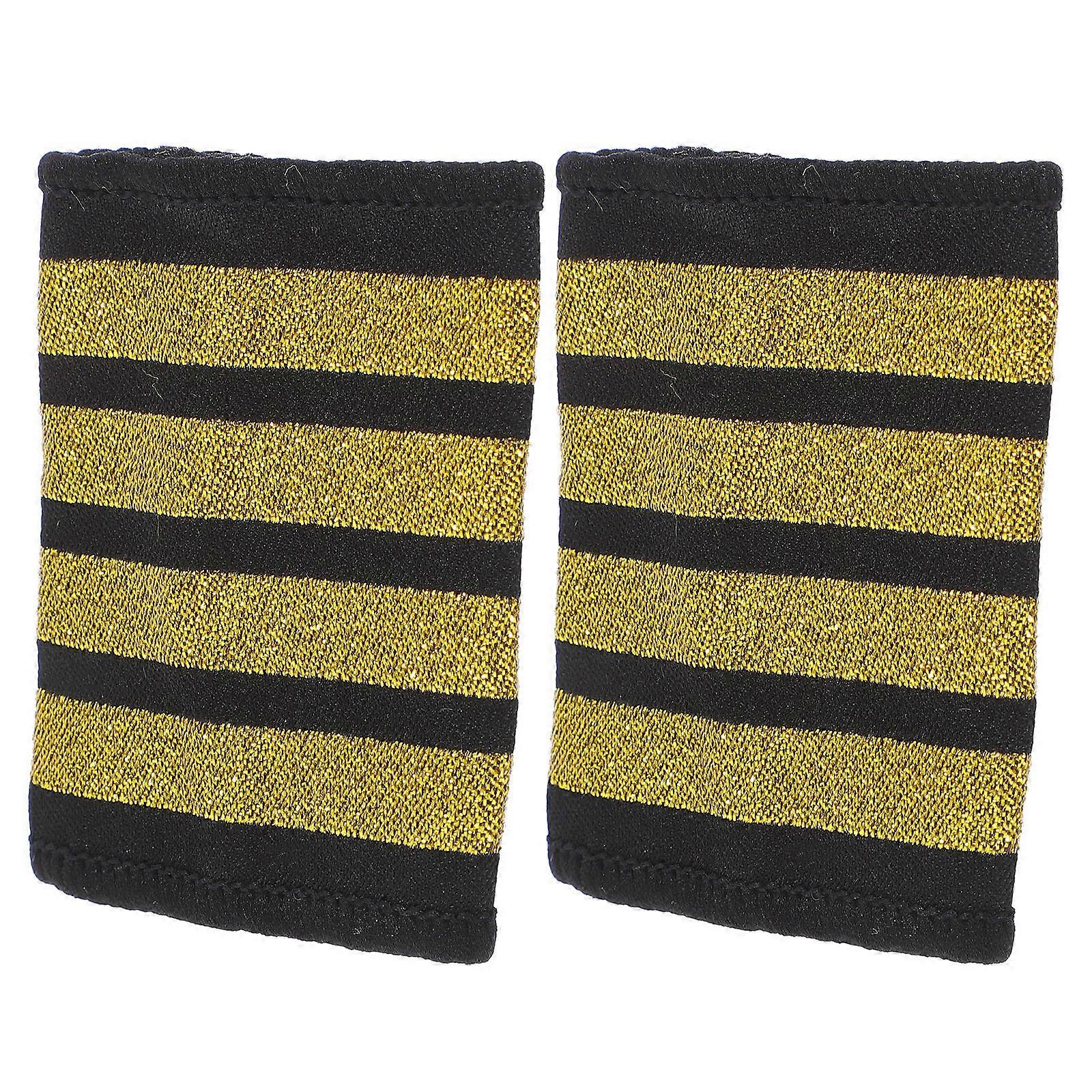 Airline Pilot Captain Epaulettes Uniform Shoulder Boards 2Pairs