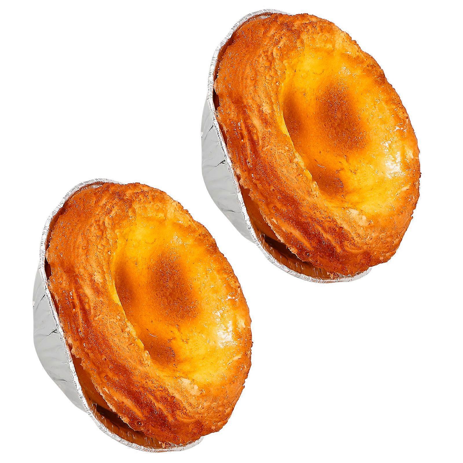 Fake Egg Tart Model for Decor 2Pcs Realistic Simulation Prop