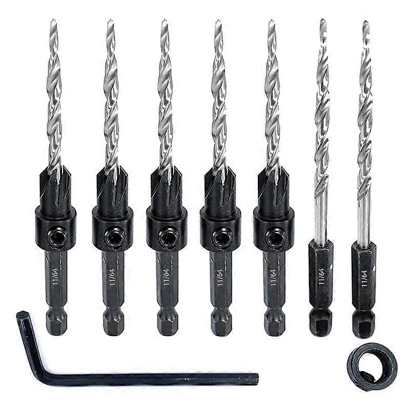 5Pcs Wood Countersink Drill Bit Set for Drilling Pilot Hole