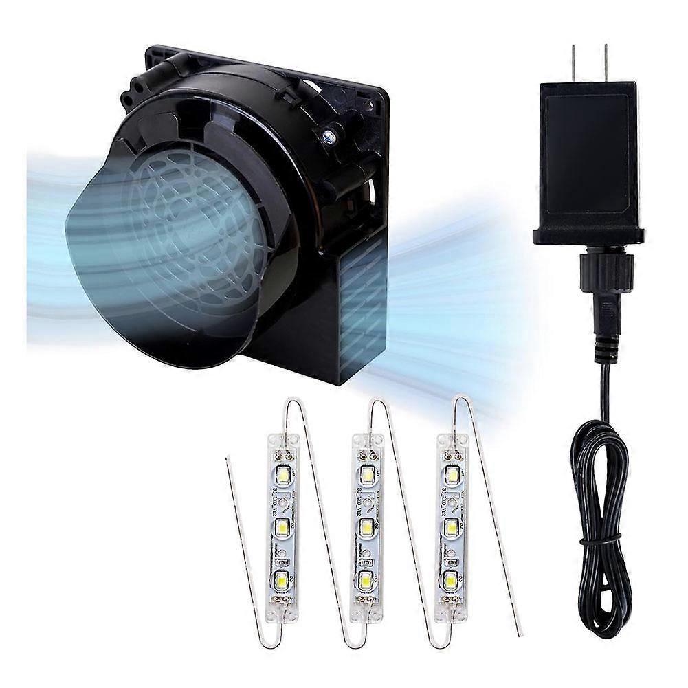 Inflatable Fan Replacement, 1.5A Air Fan Blower with Adapter and 3 LEDs Bulbs Light Strings for Christmas US Plug