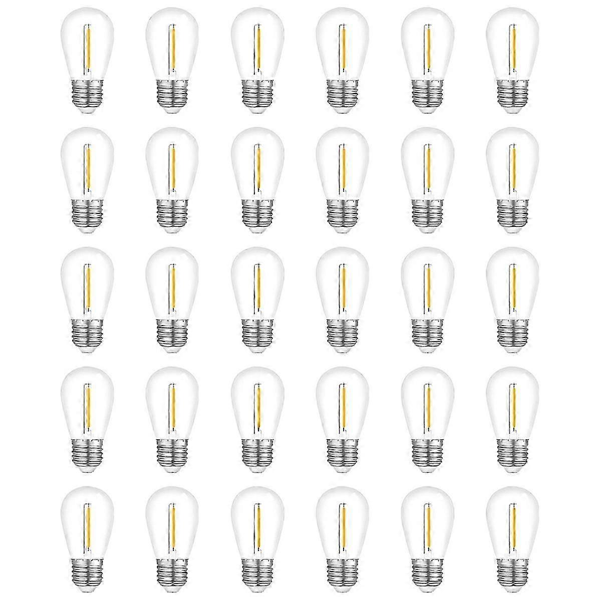屋外用ストリングライト電球 30個パック、防水S14交換用電球