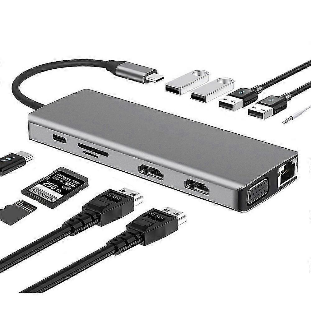 WS-04 12-in-1 Type-C Notebook Multi-function Docking Station 12 in 1