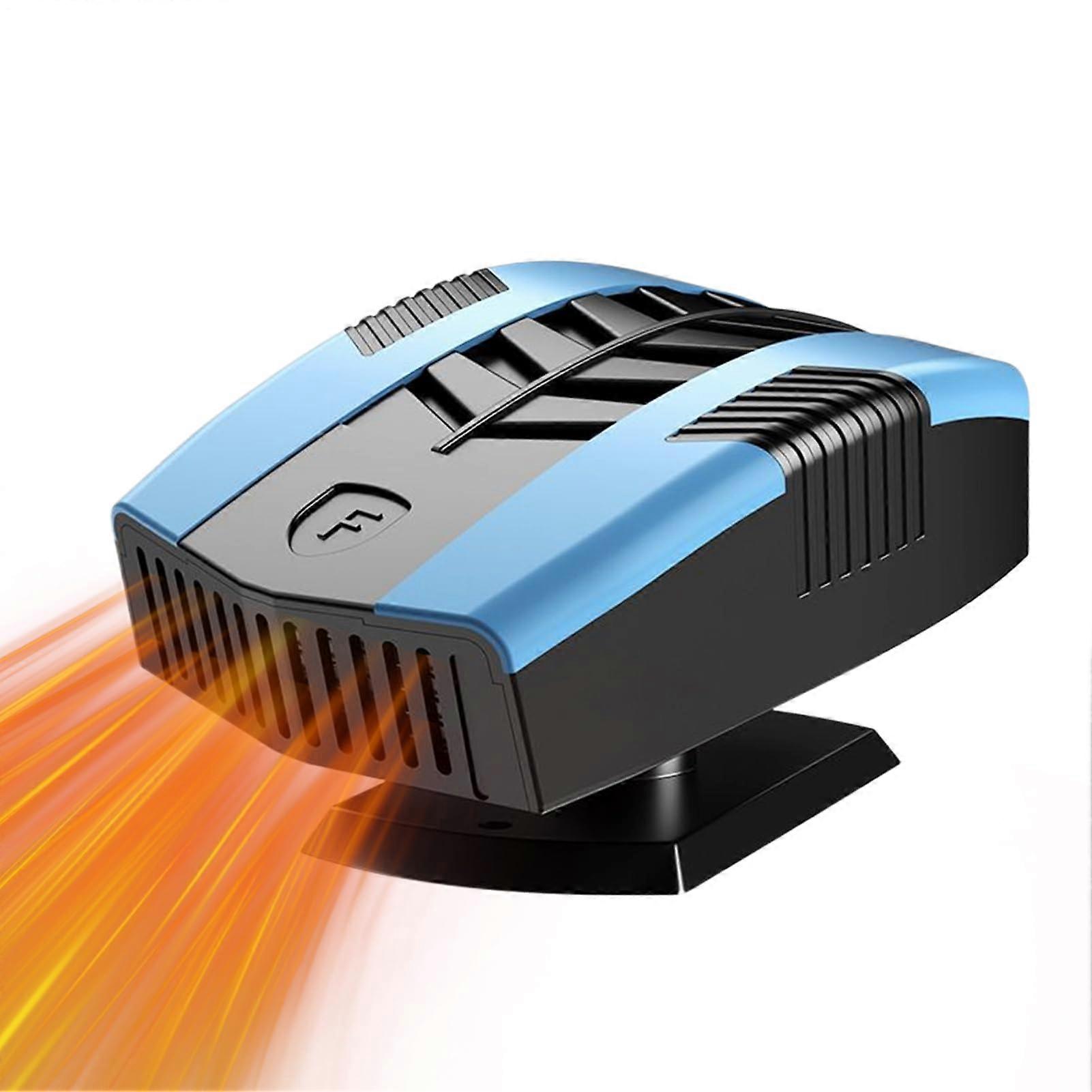 Electric Heating Dryer 12V Vehicle Window Defroster 360 Degree Rotating Portable Demister For RV Truck Windshield Blue