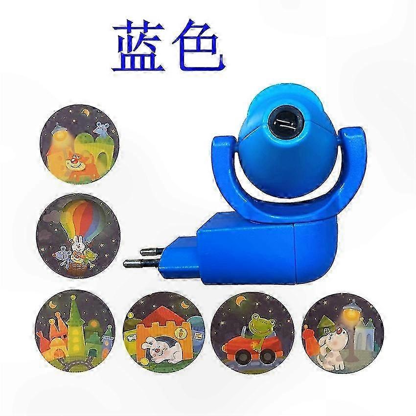 Kids Bedroom Night Light with Star and Moon Patterns EU Plug Auto Sensor 6 Rotating LED Images Projection Decor