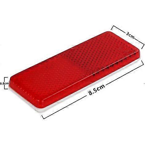 10 Trailer Reflectors - Red, rectangular reflectors with adhesive side