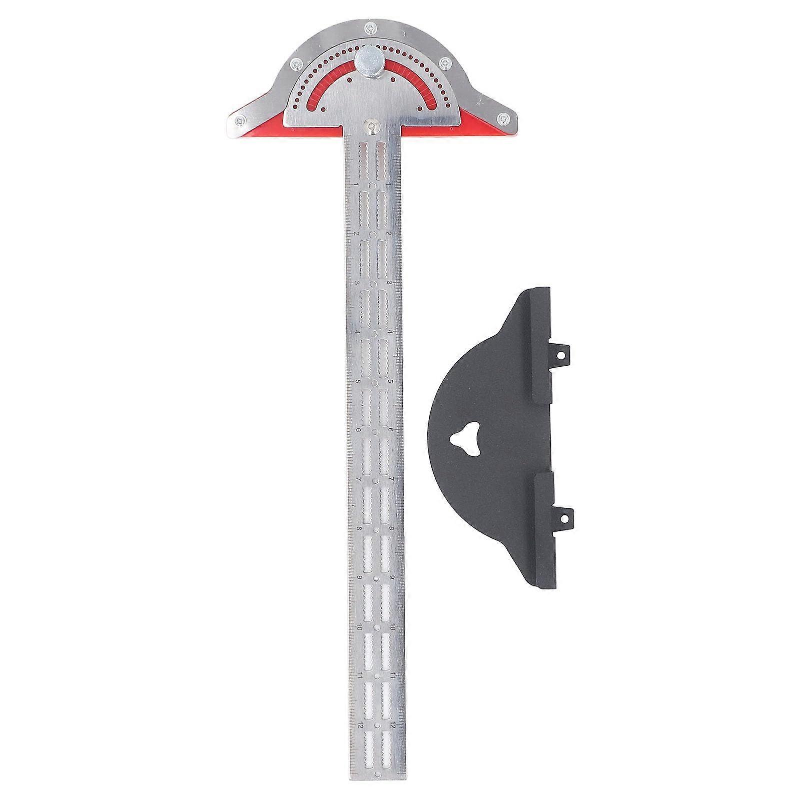 Woodworking Edge Ruler 15 Inch Stainless Steel Protractor Ruler For Length And Angle Measurement