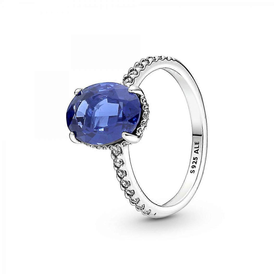 Halo Ring mit Pandora Timeless Blue Oval Stone