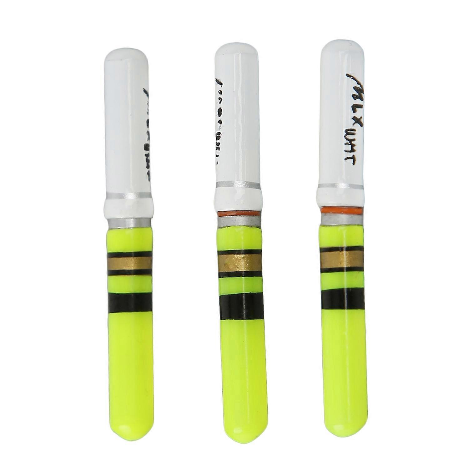 3Pcs Cylindrical Night Fishing LED Float Luminous Glowing Float Tail LED Light Stick ToolsGreen