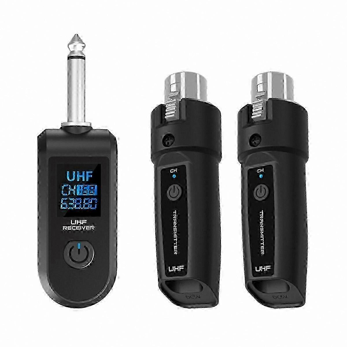 Professional Wireless o Transmitter and Receiver System for Guitar and XLR Connections