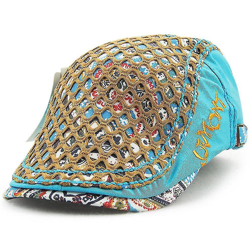 帽子刺繍ピークキャップベレー帽レディース帽子夏反サイサンハットライトブラウン