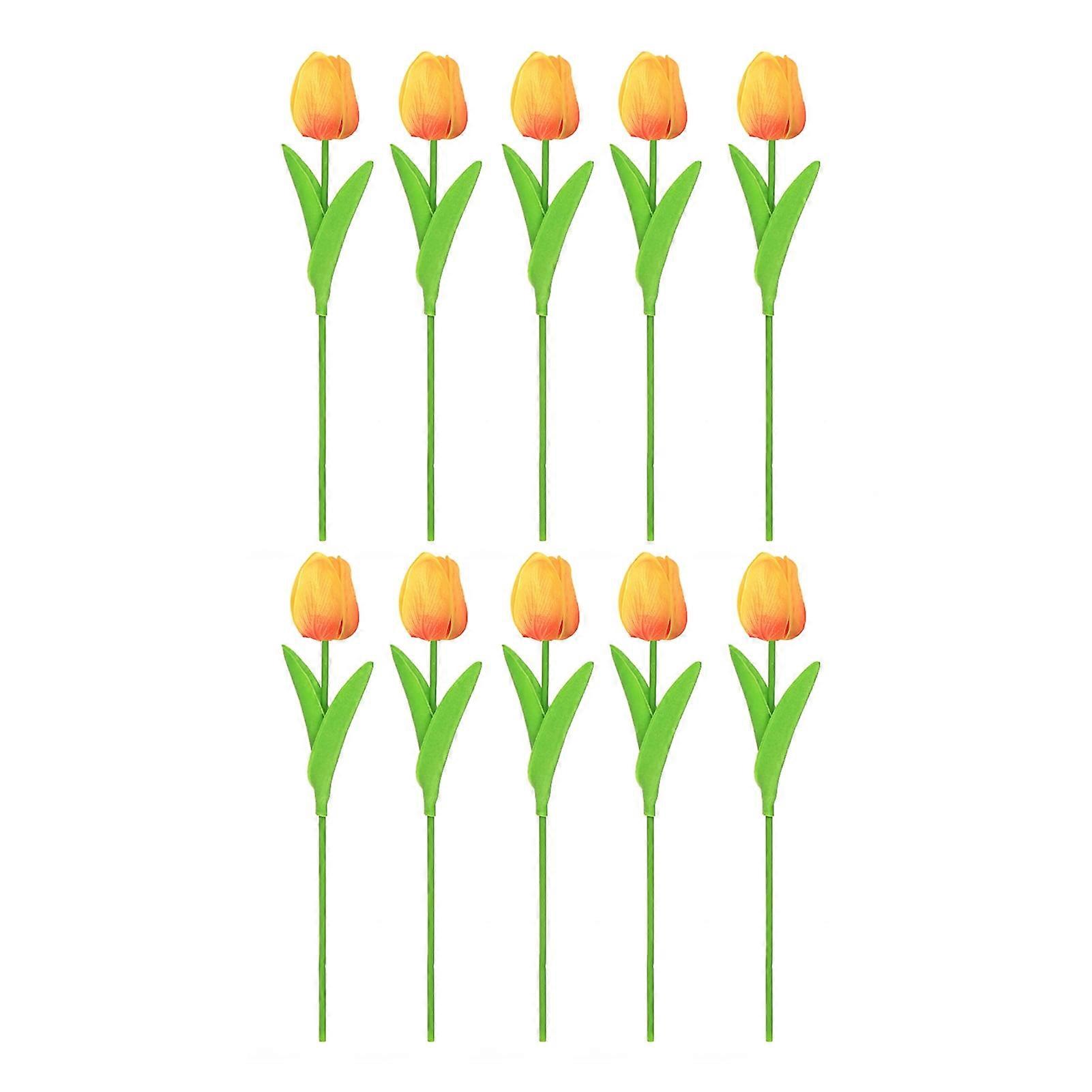 10-Piece Artificial Tulip Branches with Stem for Realistic Spring Floral Home and Party Decor