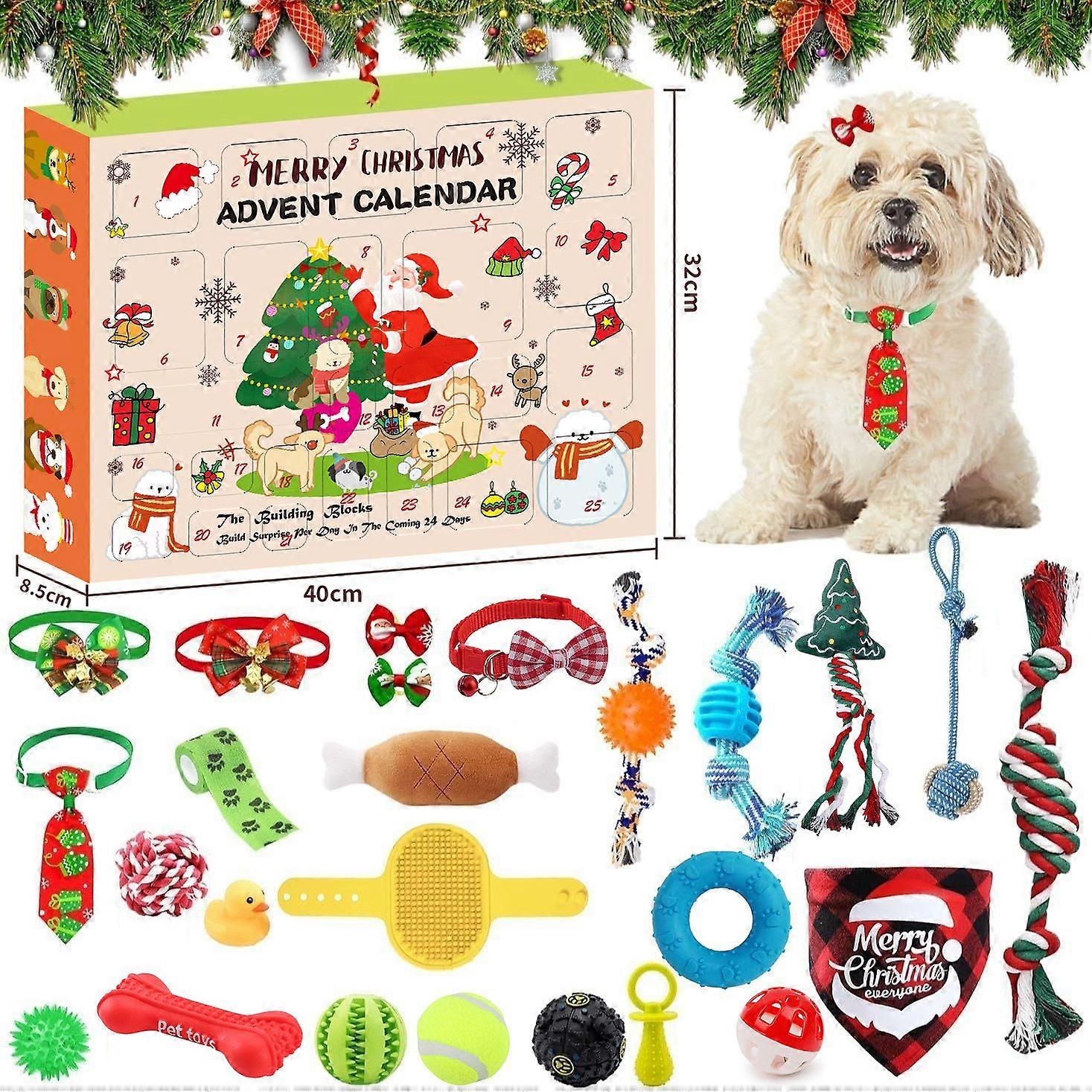2025 Advent Calendar for Cats, Toy 2025 Advent Calendar Cat with Various Christmas Cat Chew Toys, Interactive Cat Play Toys, Christmas Gift for Cats