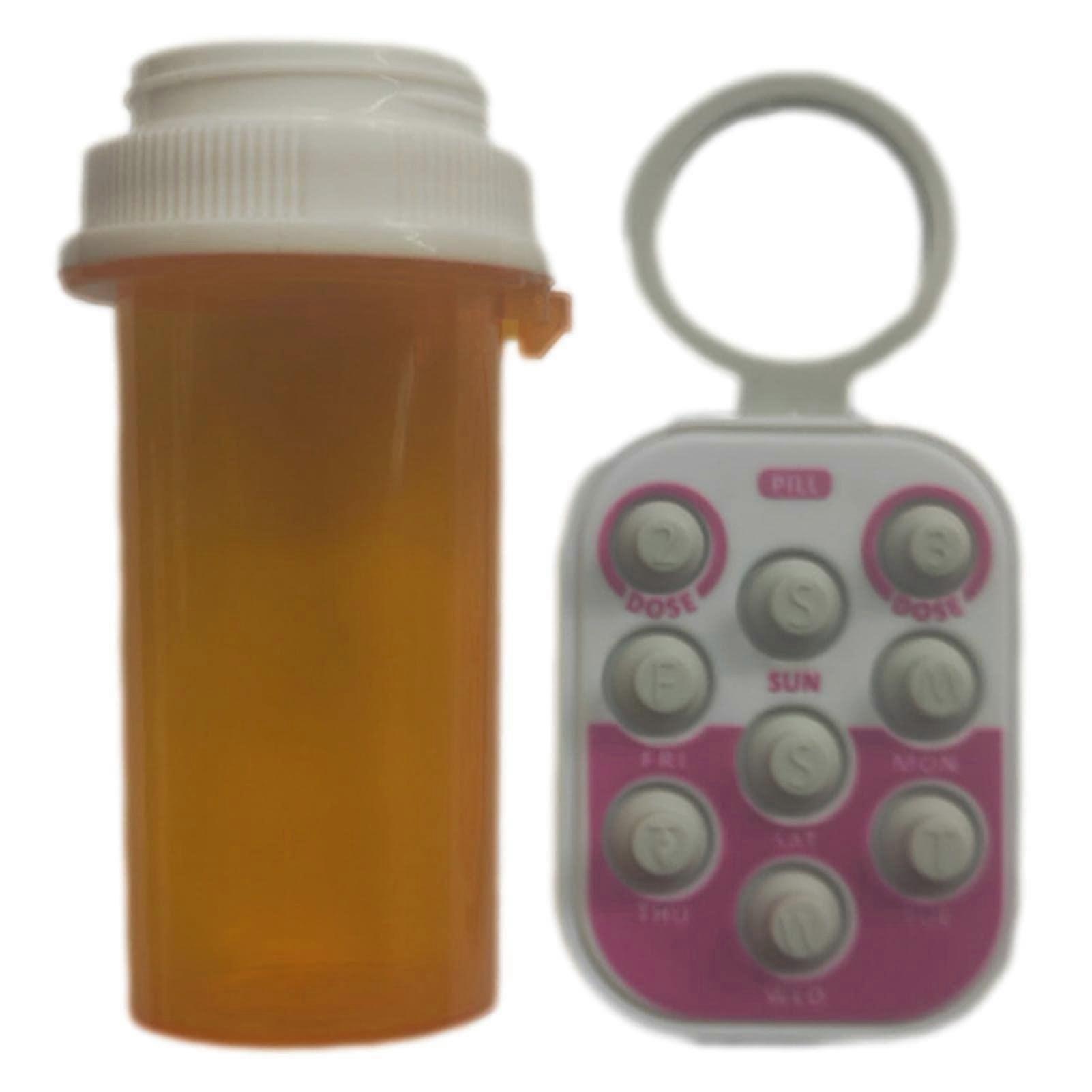 Pill Reminder Reusable Pill Popper For Easy Pill Tracker, Pill Organizer, Dosage Reminder For Medication, Pink