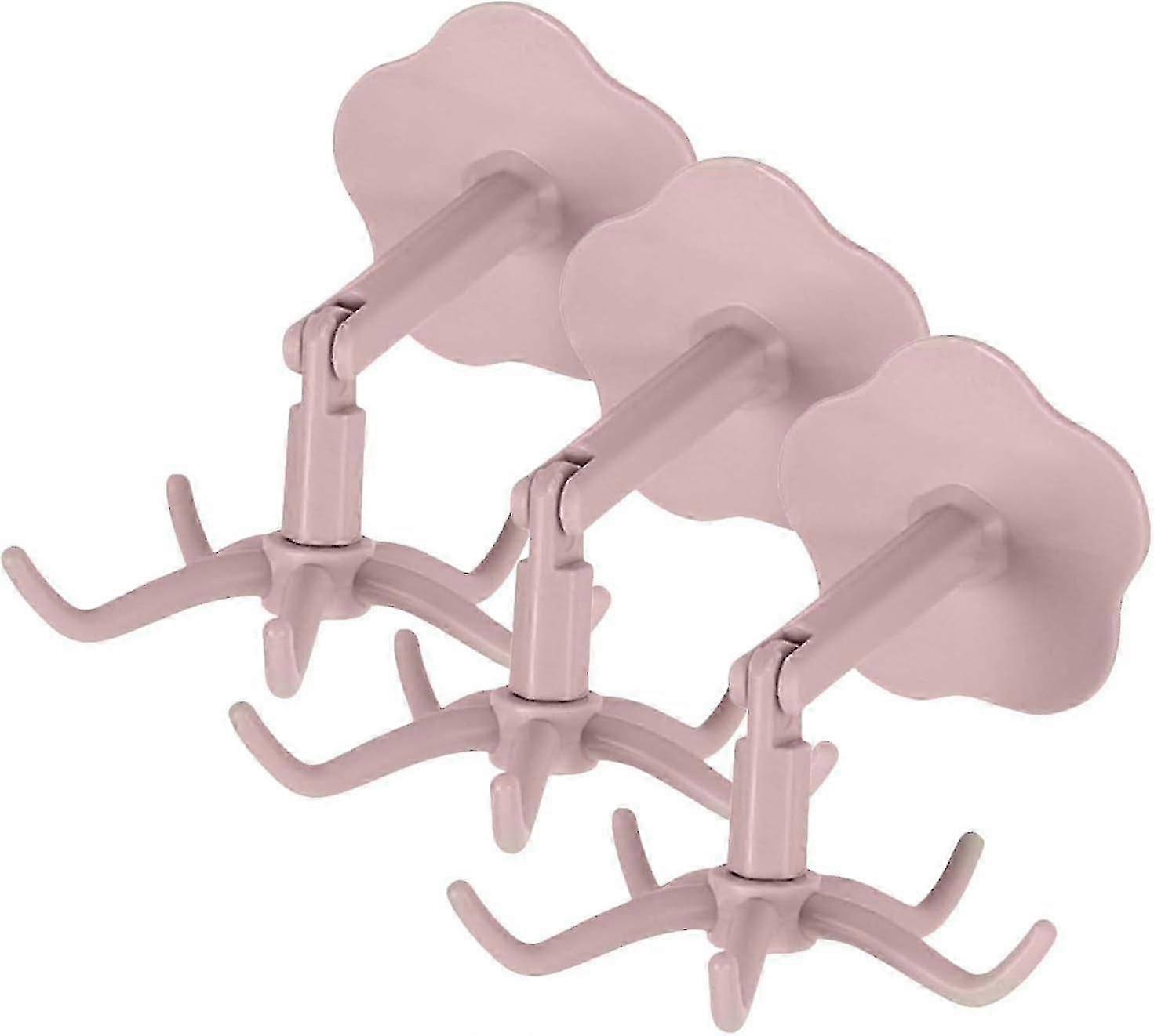 360-Degree Rotating Folding Self-Adhesive Waterproof Utility Hooks 3 Pack