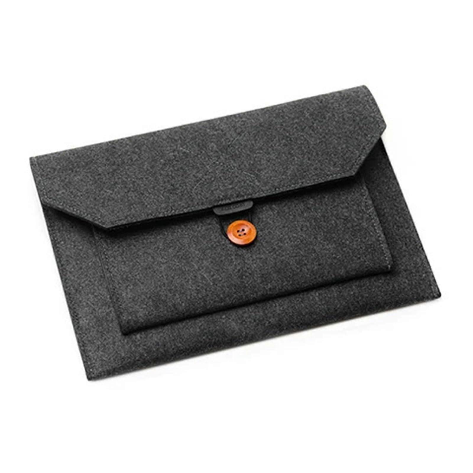 Tablet Sleeve Felt Ultralight For 11.615Inch Tablets And Laptops, MultiPocket Notebook Case, Dark Gray 13Inch
