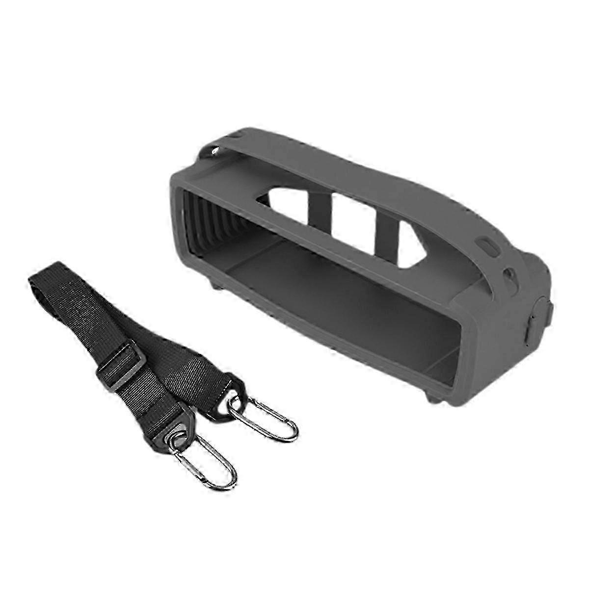 Silicone Protective Case Cover for Compatible Mini Bluetooth Speaker, Carrying Pouch with Shoulder Strap Grey