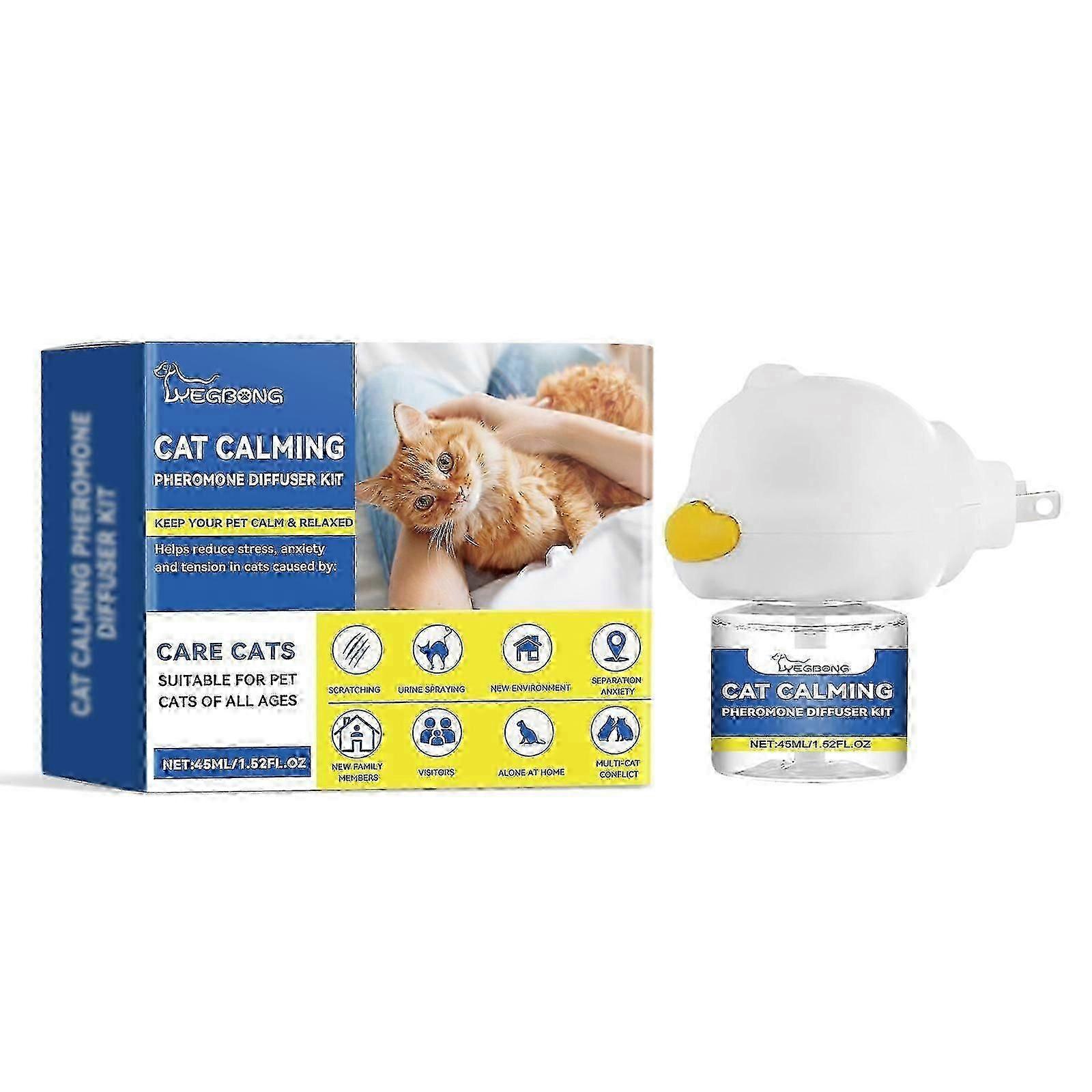 Cat Calming Diffuser 45ml Reduce Fighting And Scratching Spray Natural Pheromone Diffuser Calm Relaxing Pets Pheromone Plug-in